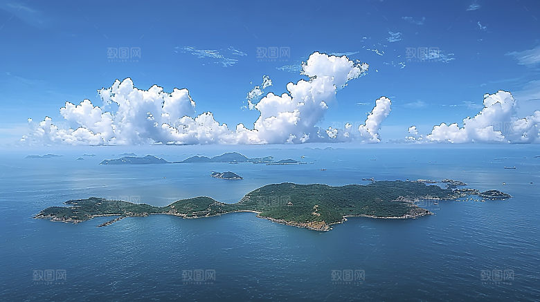 海边云彩海岛风光天空海滩海岸唯美宁静自然