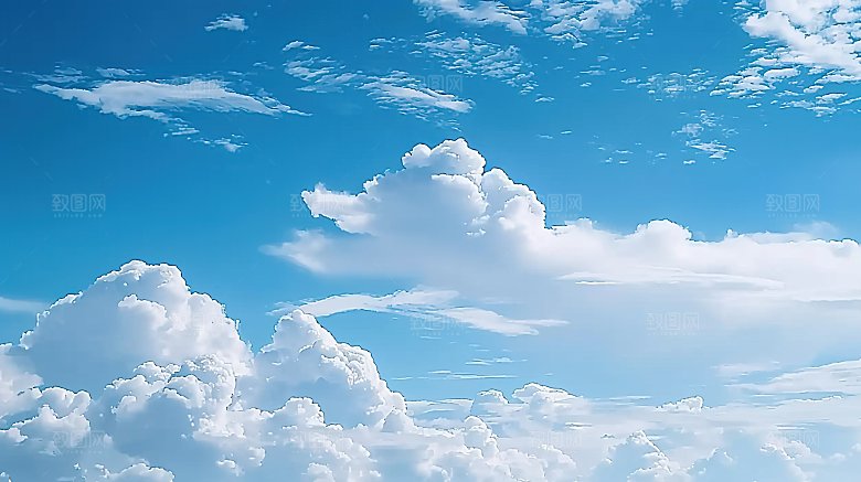 蓝天唯美自然天空云彩白云宁静云层高清