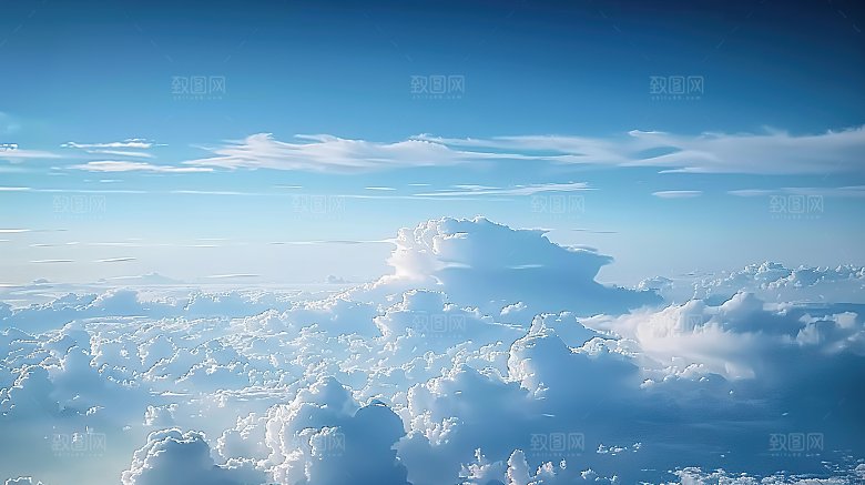 蓝天唯美宁静高清天空云层云彩自然白云