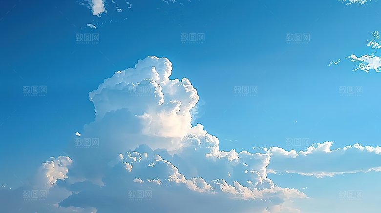 蓝天唯美宁静高清天空云层云彩自然白云