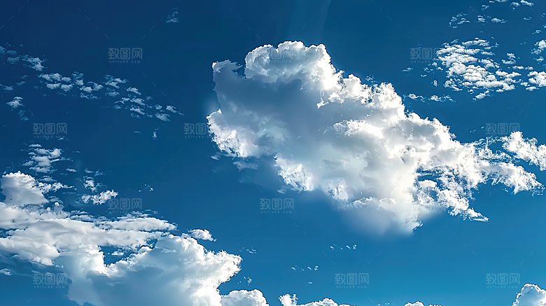 蓝天唯美宁静高清天空云层云彩自然白云