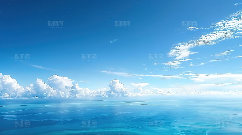 蓝天唯美宁静高清天空云层云彩自然白云