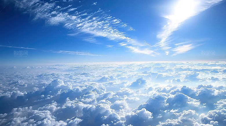 蓝天唯美宁静高清天空云层云彩自然白云