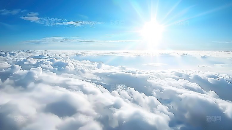 蓝天唯美宁静高清天空云层云彩自然白云