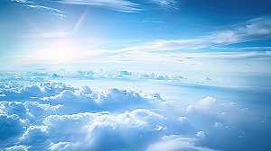 蓝天唯美天空高清云雾意境云层云景白云