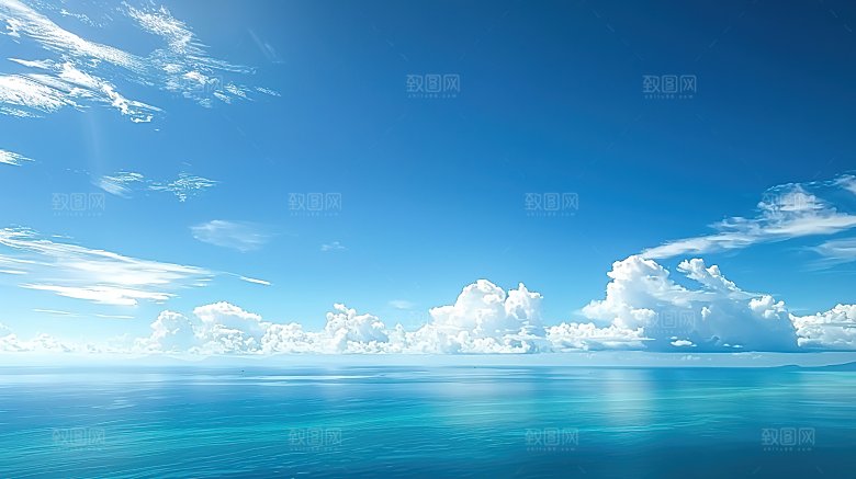 蓝天唯美天空白云自然云彩宁静