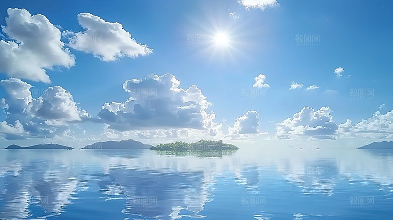 蓝天唯美天空白云自然云彩宁静