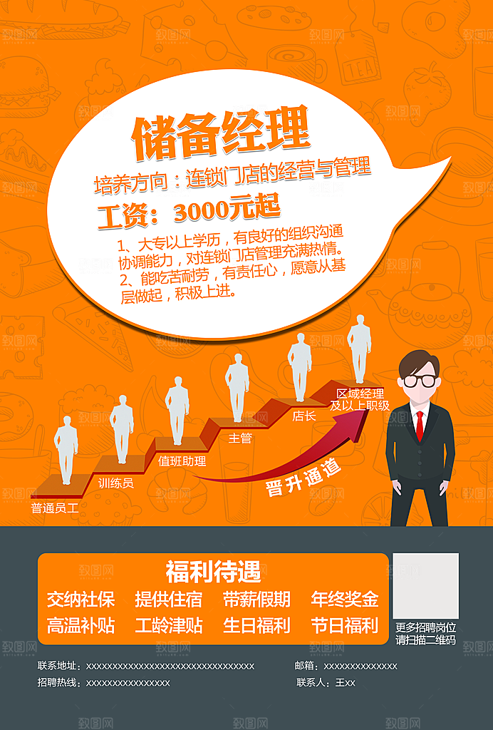 橘色创意企业招聘设计