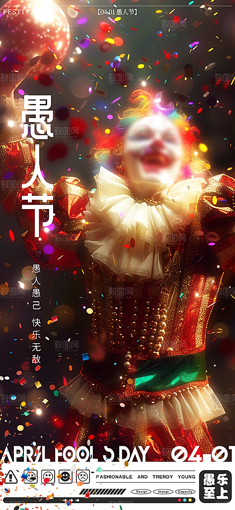 西方节日愚人节海报