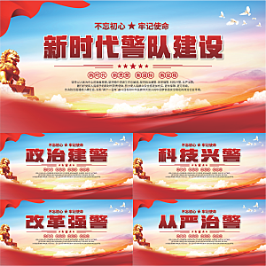 警队建设标语展板系列