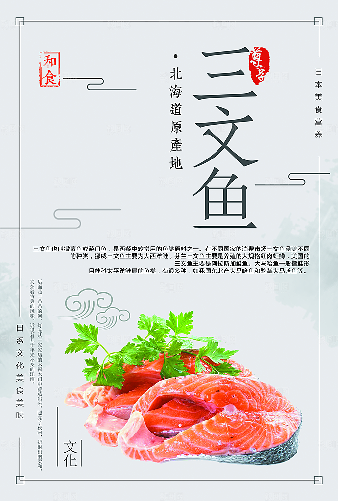 三文鱼寿司刺身海报