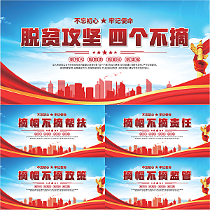 四个不摘标语展板系列