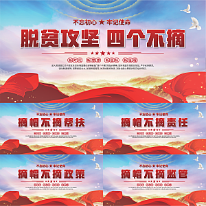 四个不摘标语展板