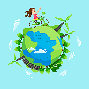 爱护地球保护环境插画