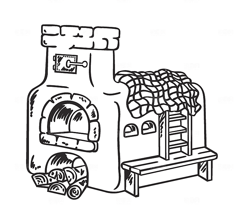 矢量卡通壁炉火炉插画素材