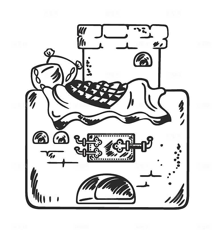 矢量卡通壁炉火炉插画素材