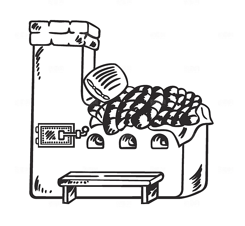 矢量卡通壁炉火炉插画素材