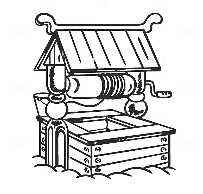 卡通矢量水井素材