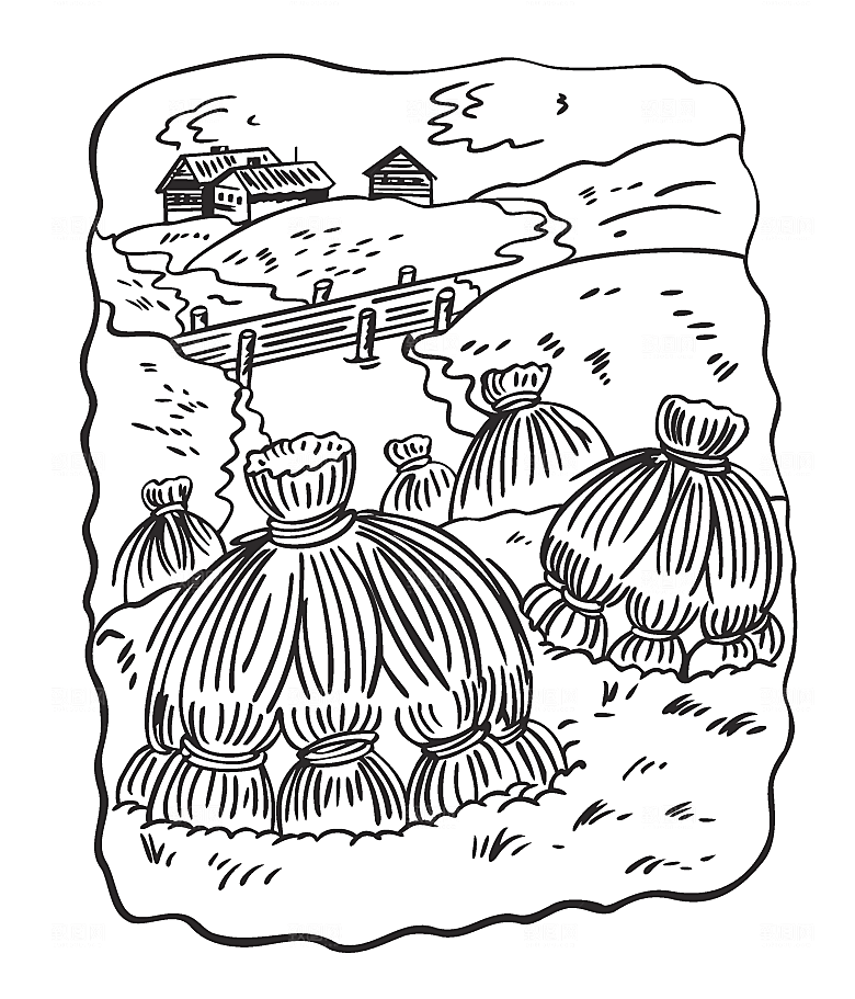 矢量茅草屋房屋素材