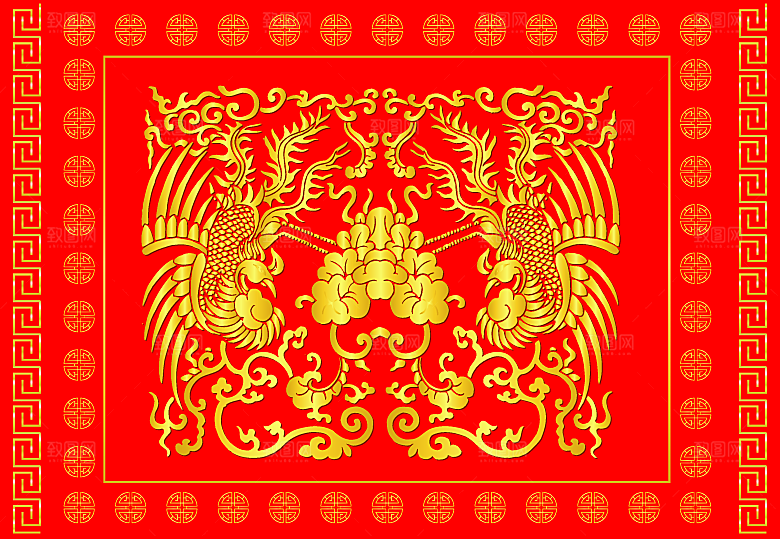 古典龙纹矢量底纹背景素材