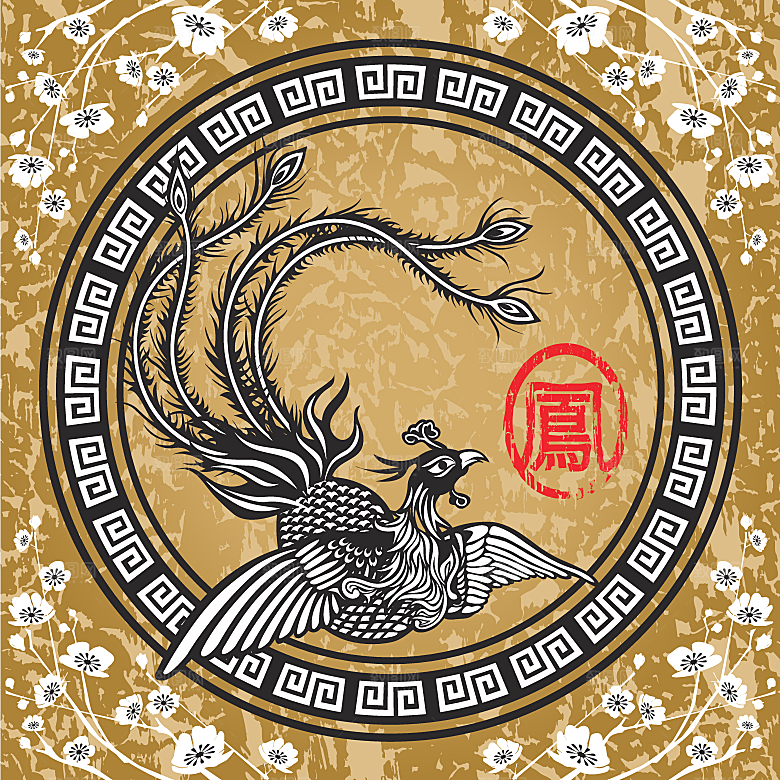 古典龙纹矢量底纹背景素材