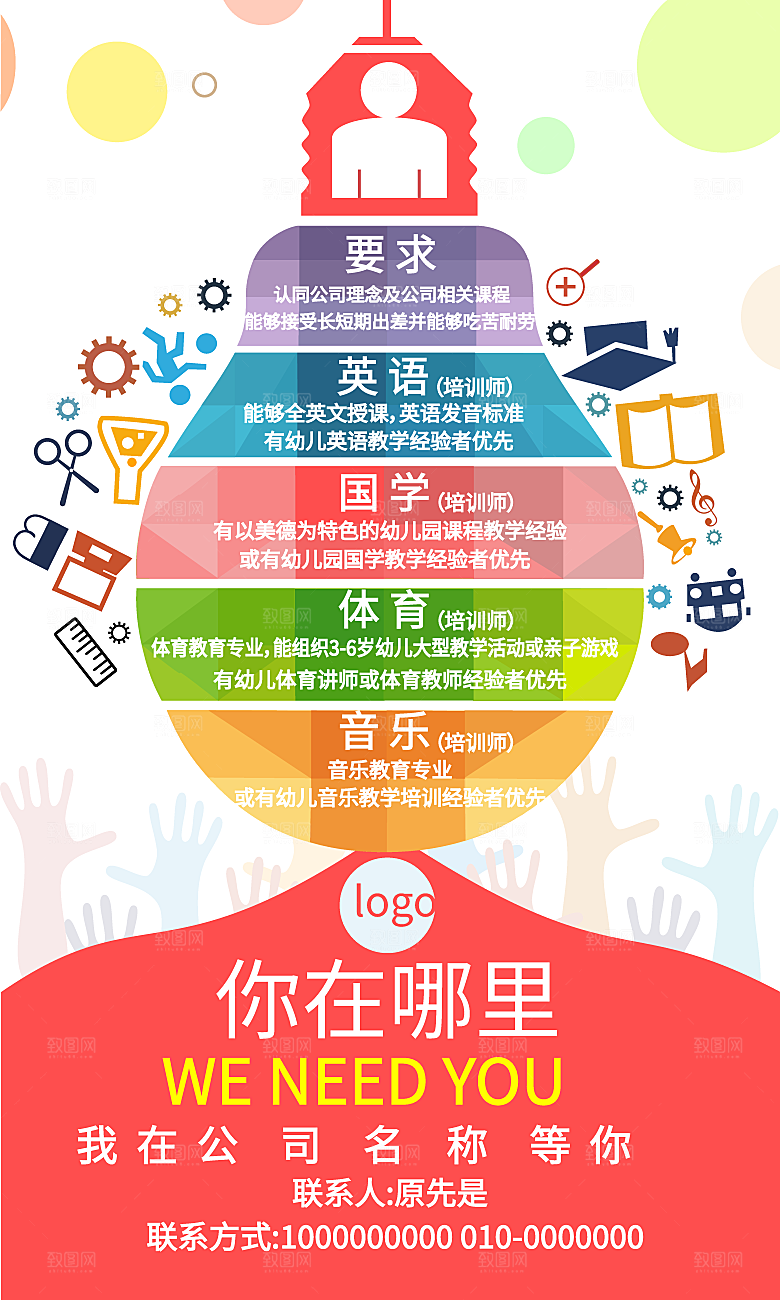 创意矢量简约招聘海报设计