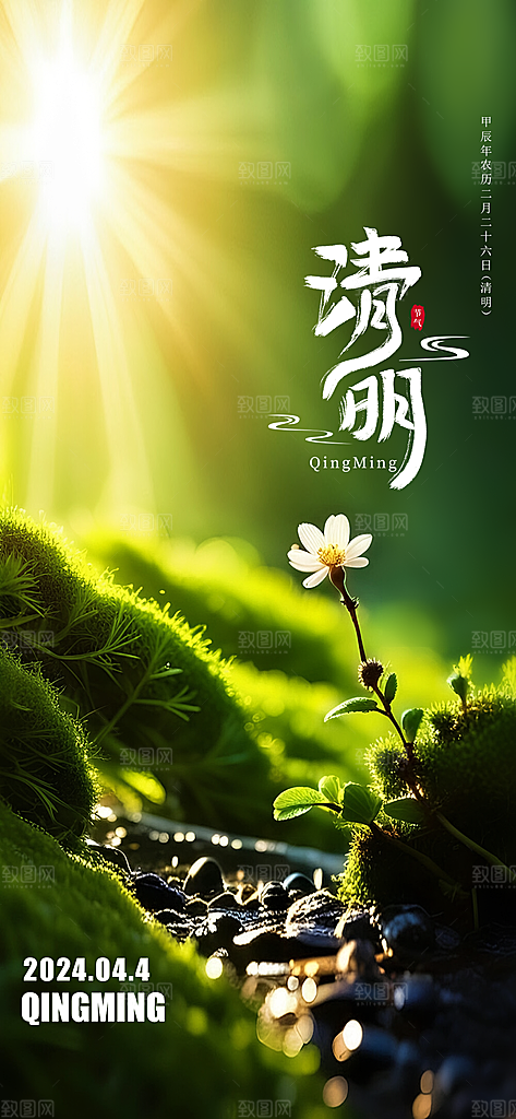 中国传统节气清明节海报