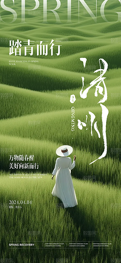 中国传统节气清明节海报