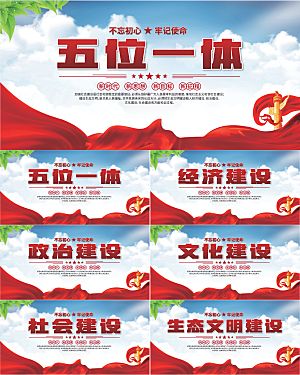 五位一体党建展板