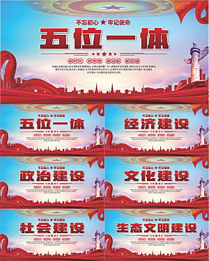 五位一体党建展板系列