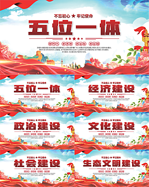 五位一体党建展板系列