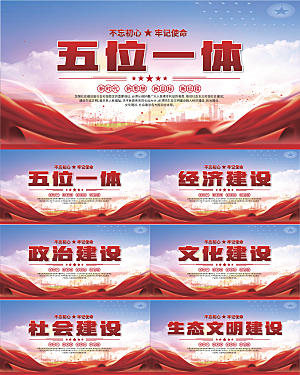 五位一体党建展板