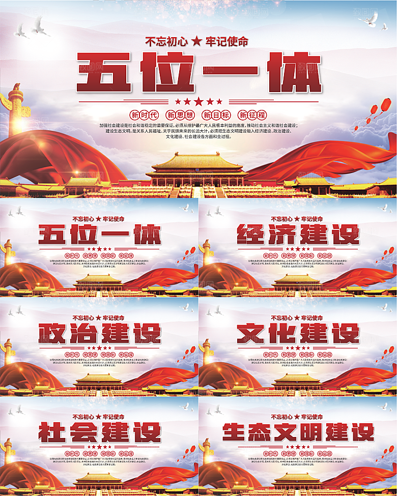 五位一体党建展板系列