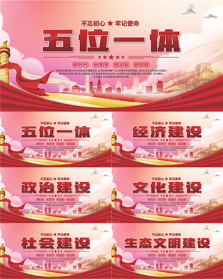 五位一体党建展板系列