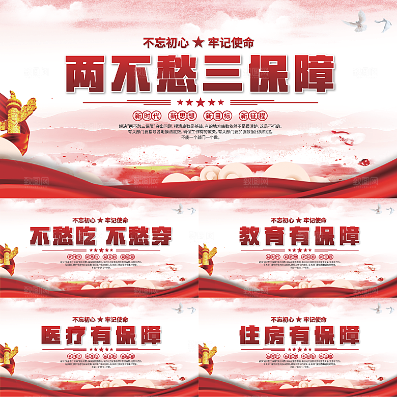 两不愁三保障展板