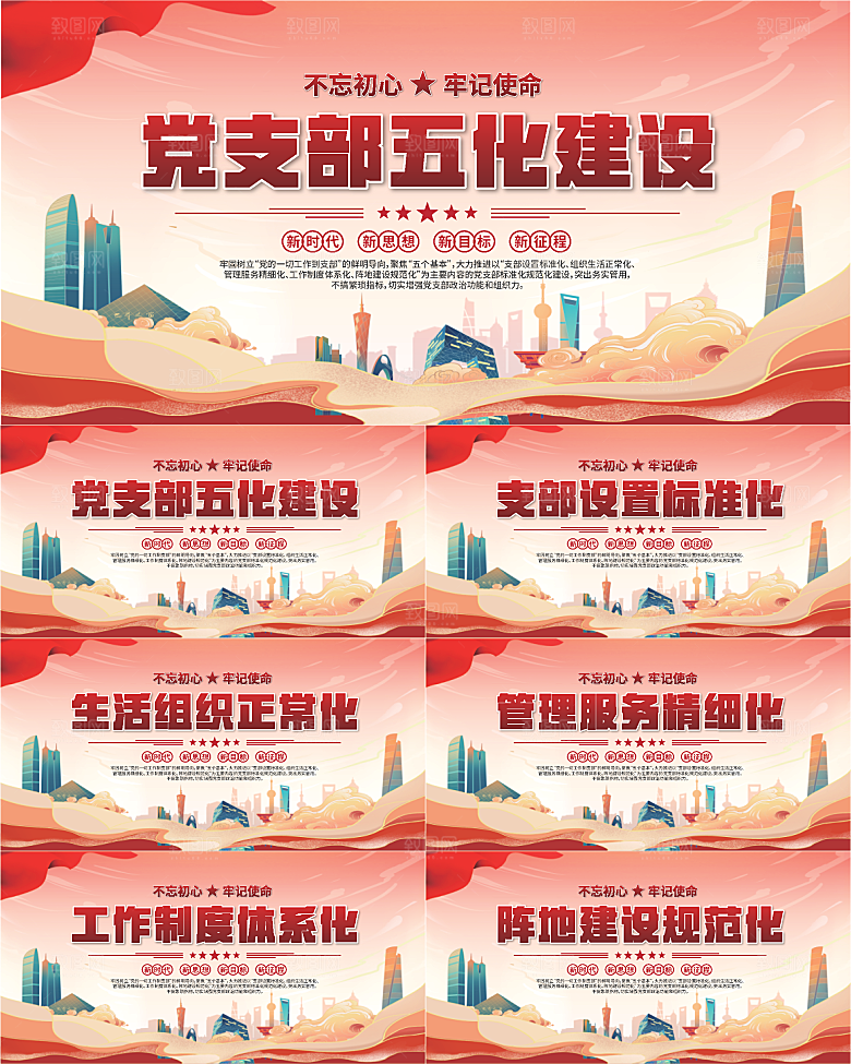 党支部五化党建展板系列