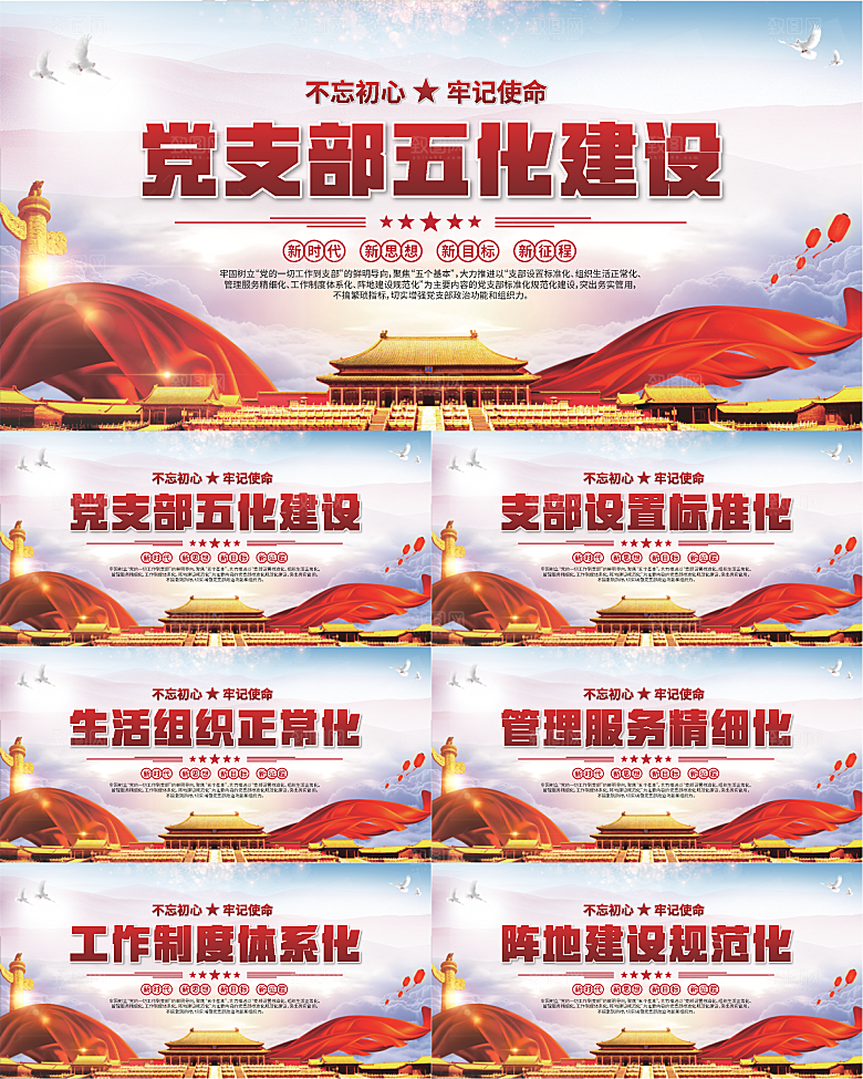 党支部五化党建展板系列