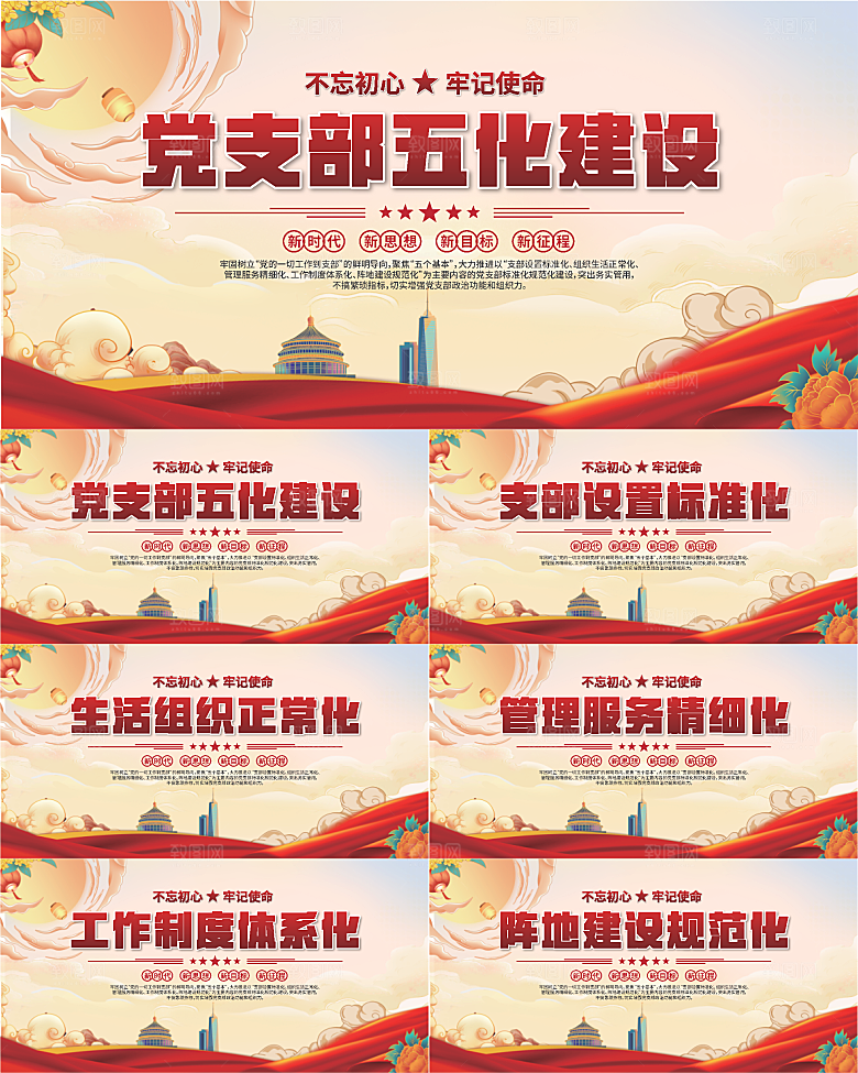 党支部五化党建展板系列