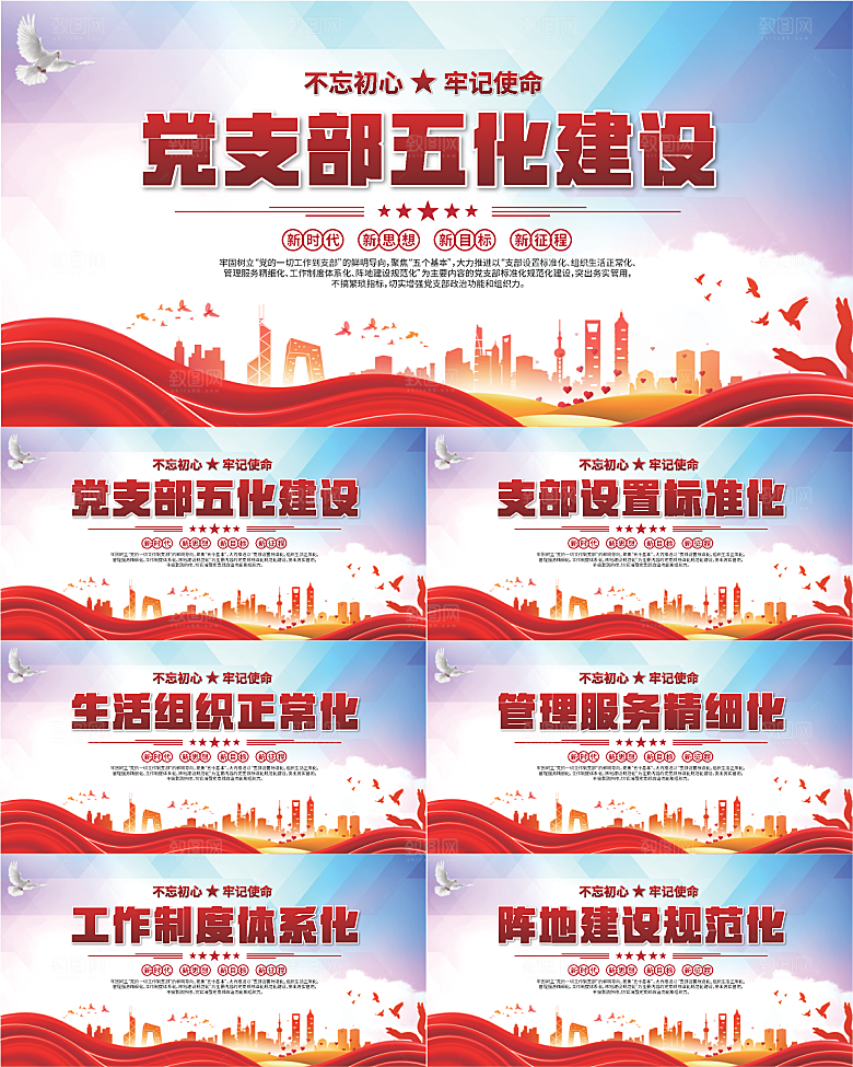 党支部五化党建展板系列