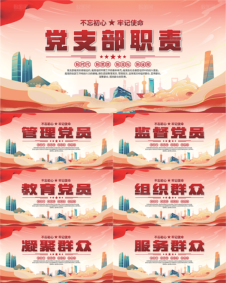 党支部职责党建展板系列