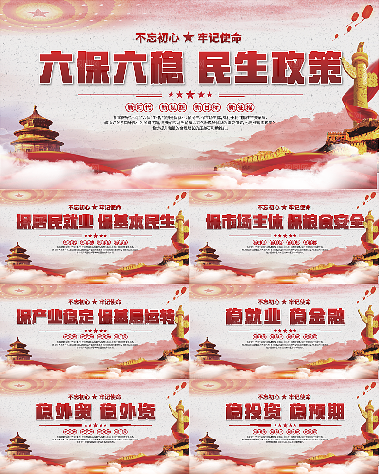 六保六稳党建展板系列