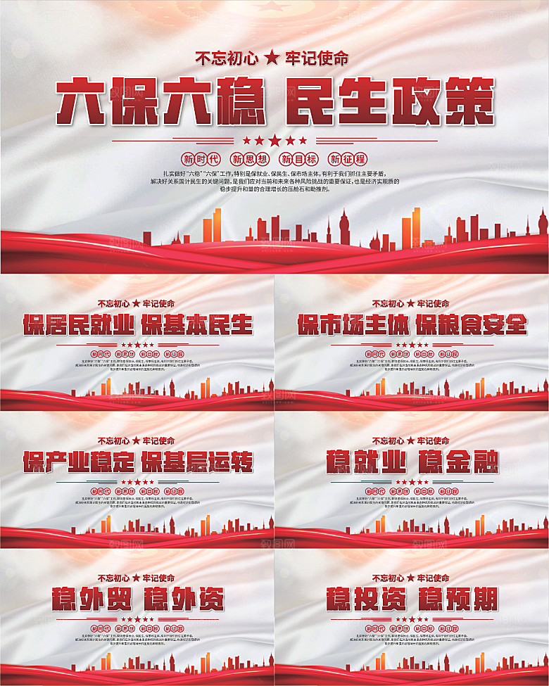 六保六稳党建展板系列