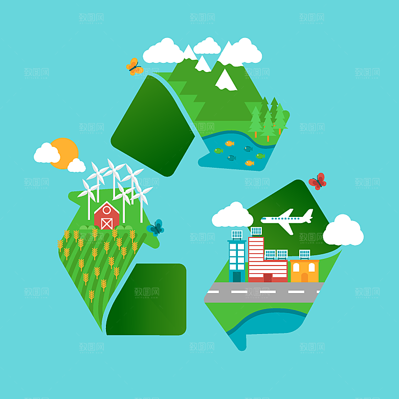 保护地球环境简约大气插画