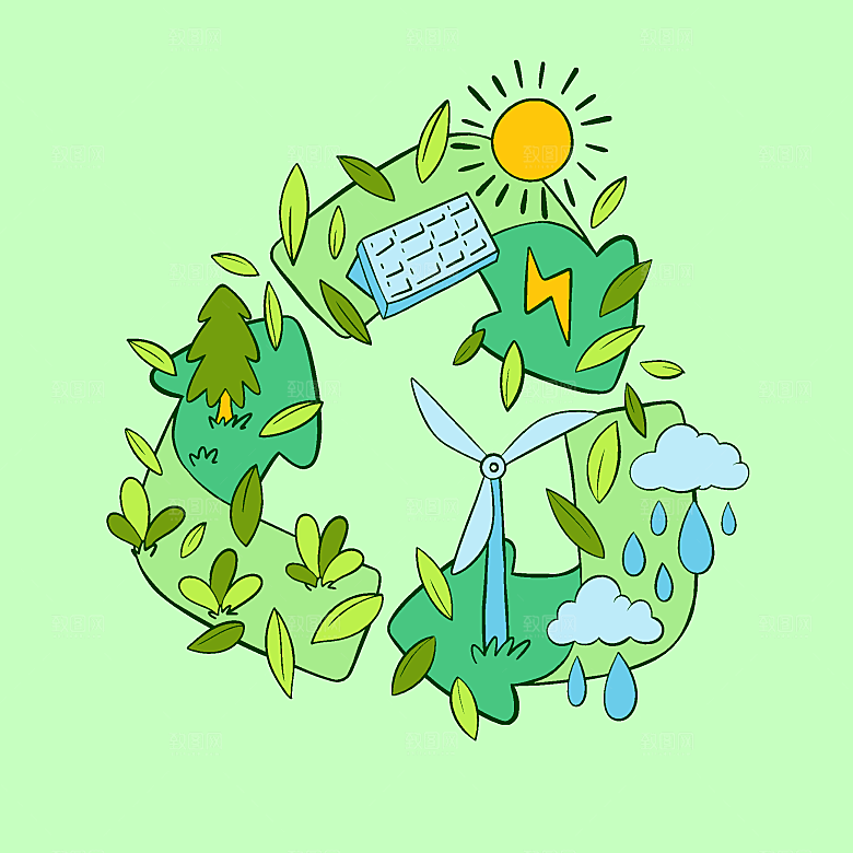 保护地球环境简约大气插画