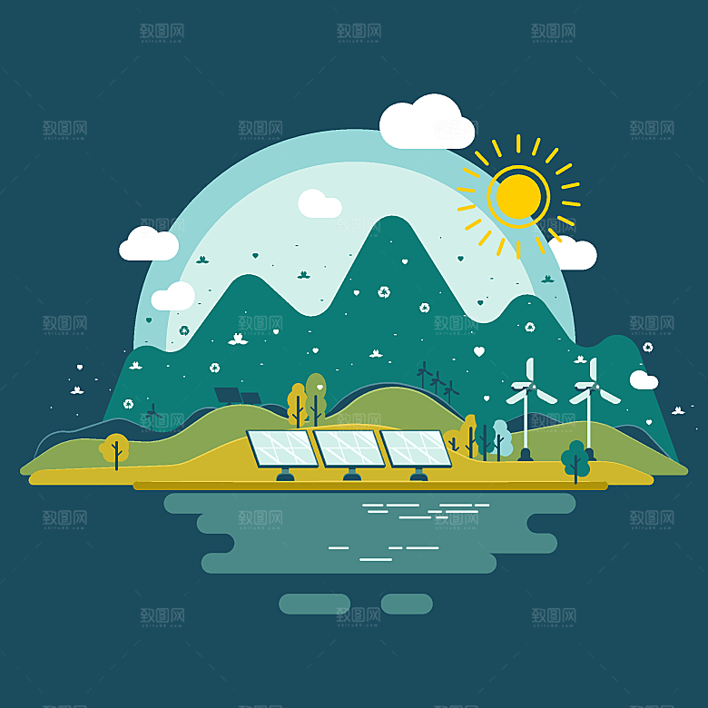 保护地球环境简约大气插画