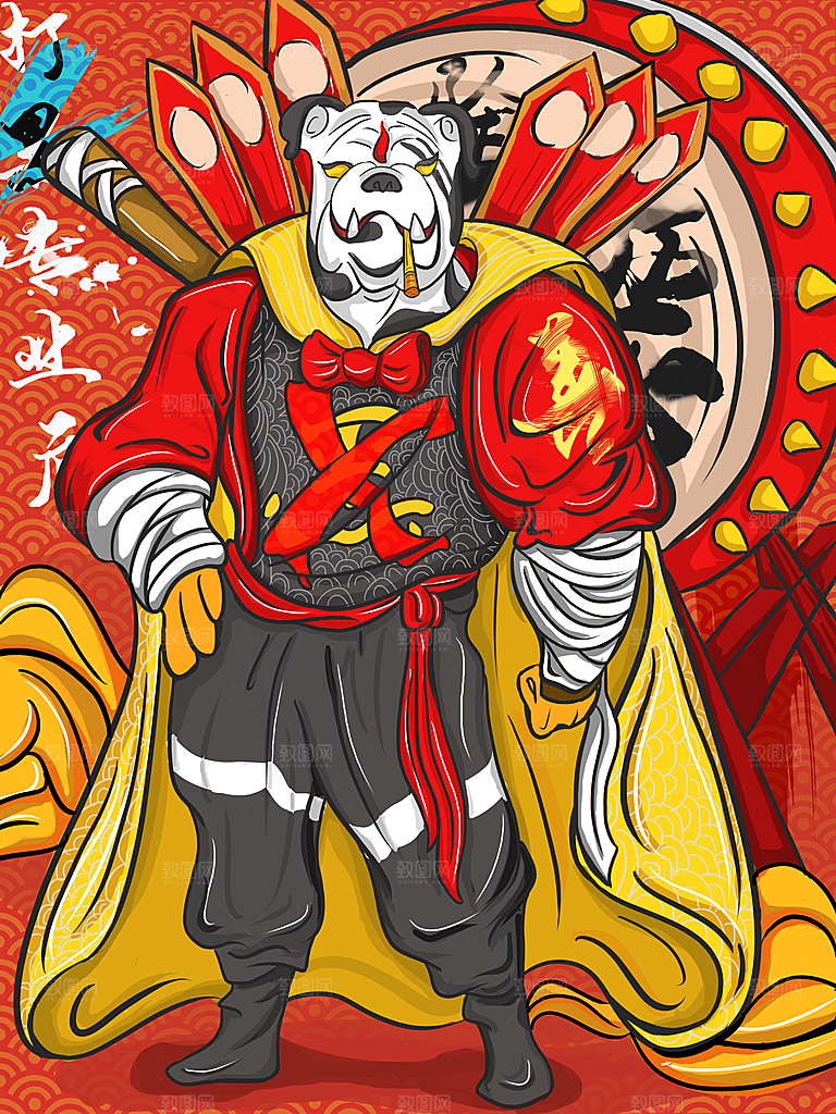 卡通涂鸦街头嘻哈彩色墙绘壁纸背景