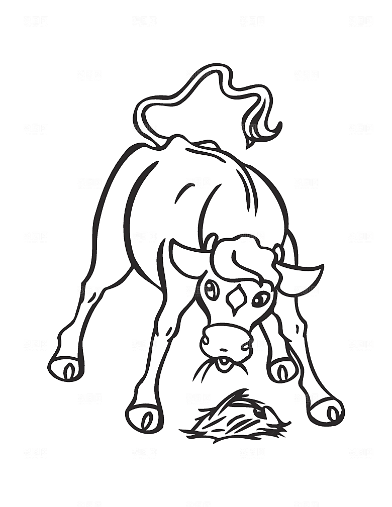 矢量卡通可爱小牛素材