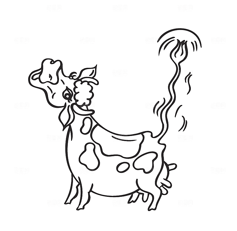 矢量卡通动物小牛手绘素材
