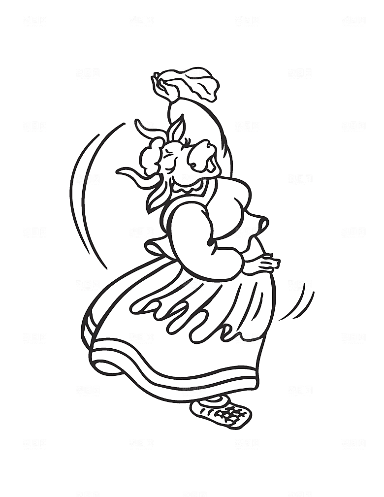卡通手绘小牛矢量素材