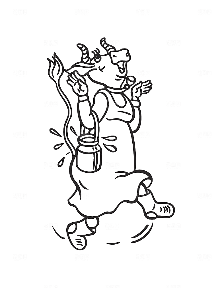 矢量母牛卡通素材